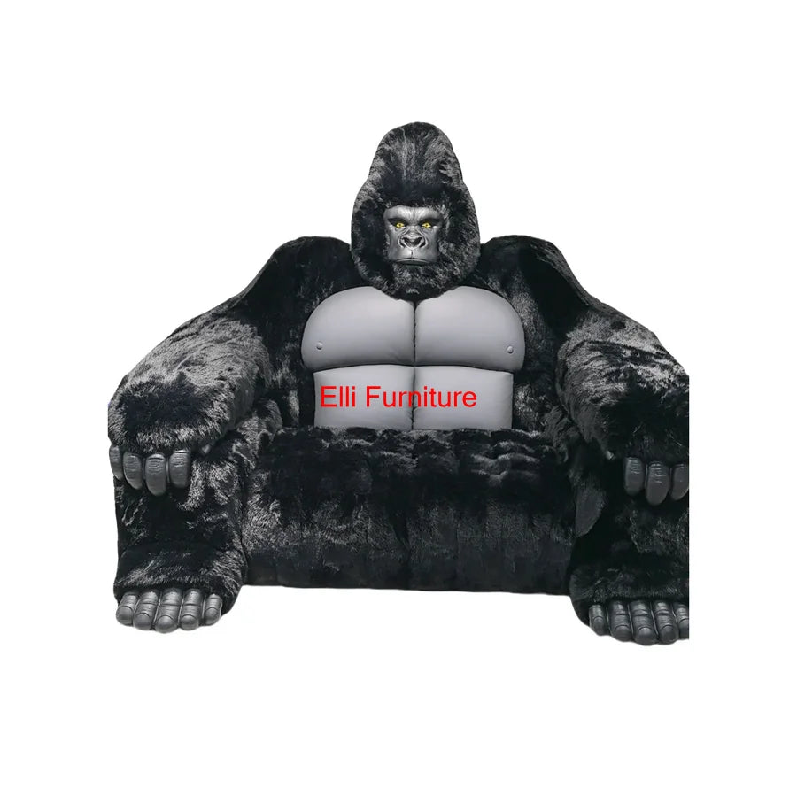 King Kong Gorilla Faux Fur Sectional Sofa Couch with Hands & Toes