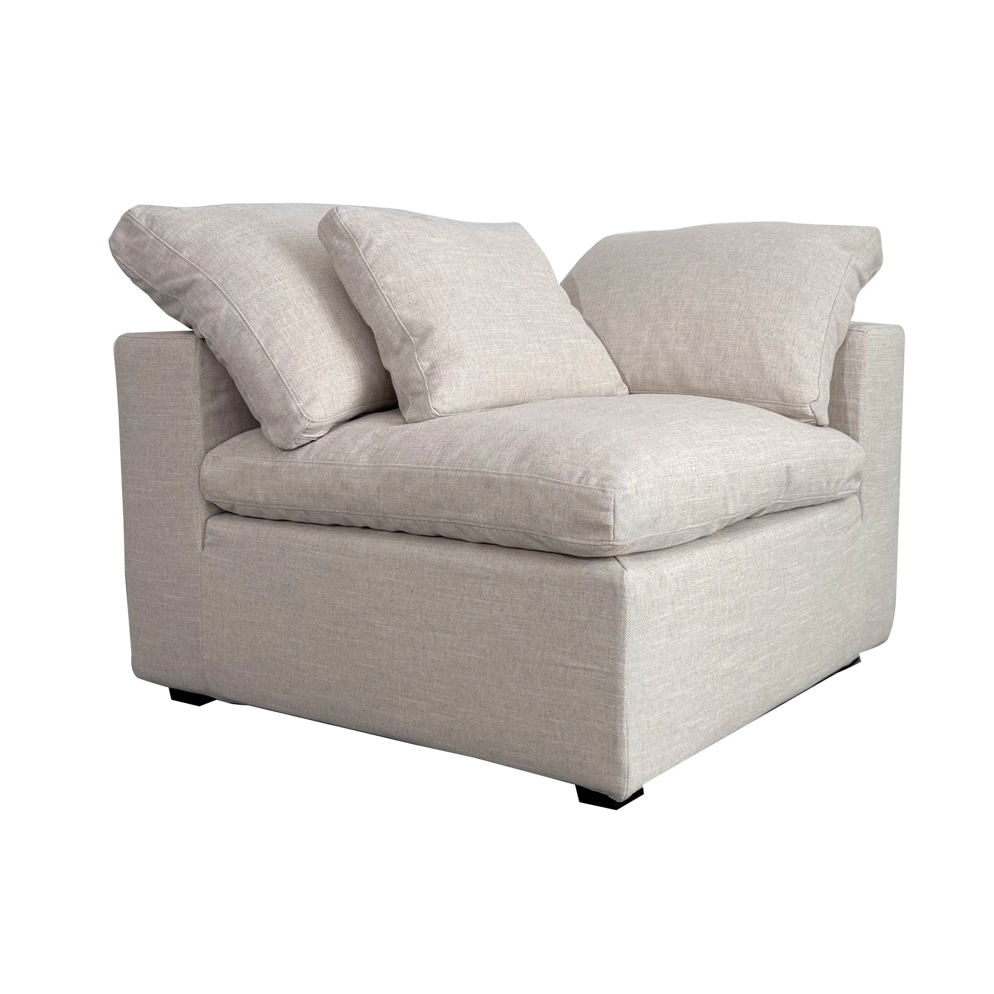 Plush Linen Modular Corner Chair: Modern Living Room Seating Comfort