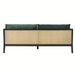 Elegant Oak Cane Back Velvet 3-Seater Sofa | Luxury Living Room Furniture