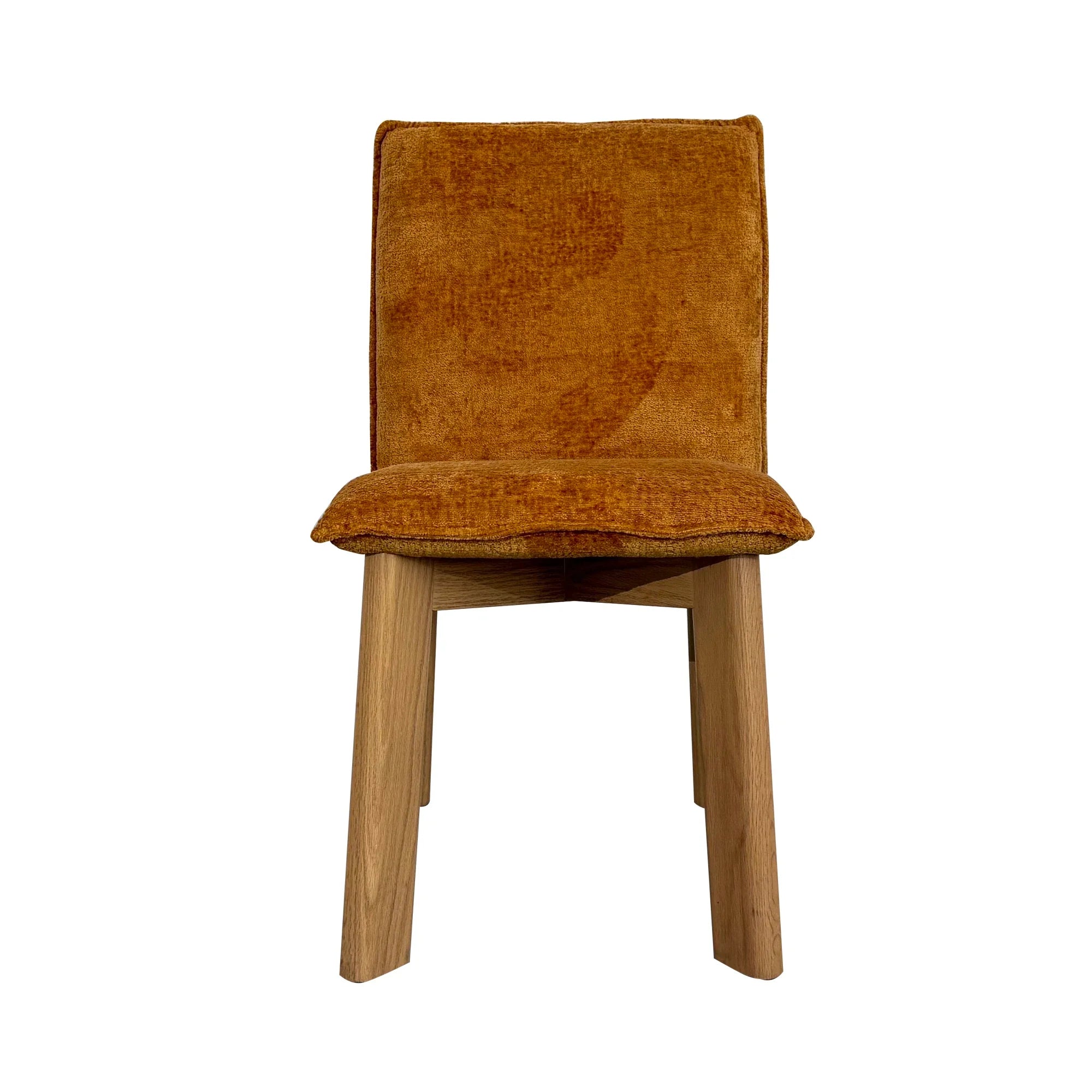Modern Oak Wood Velvet Upholstered Armless Dining Chair for Elegant Homes