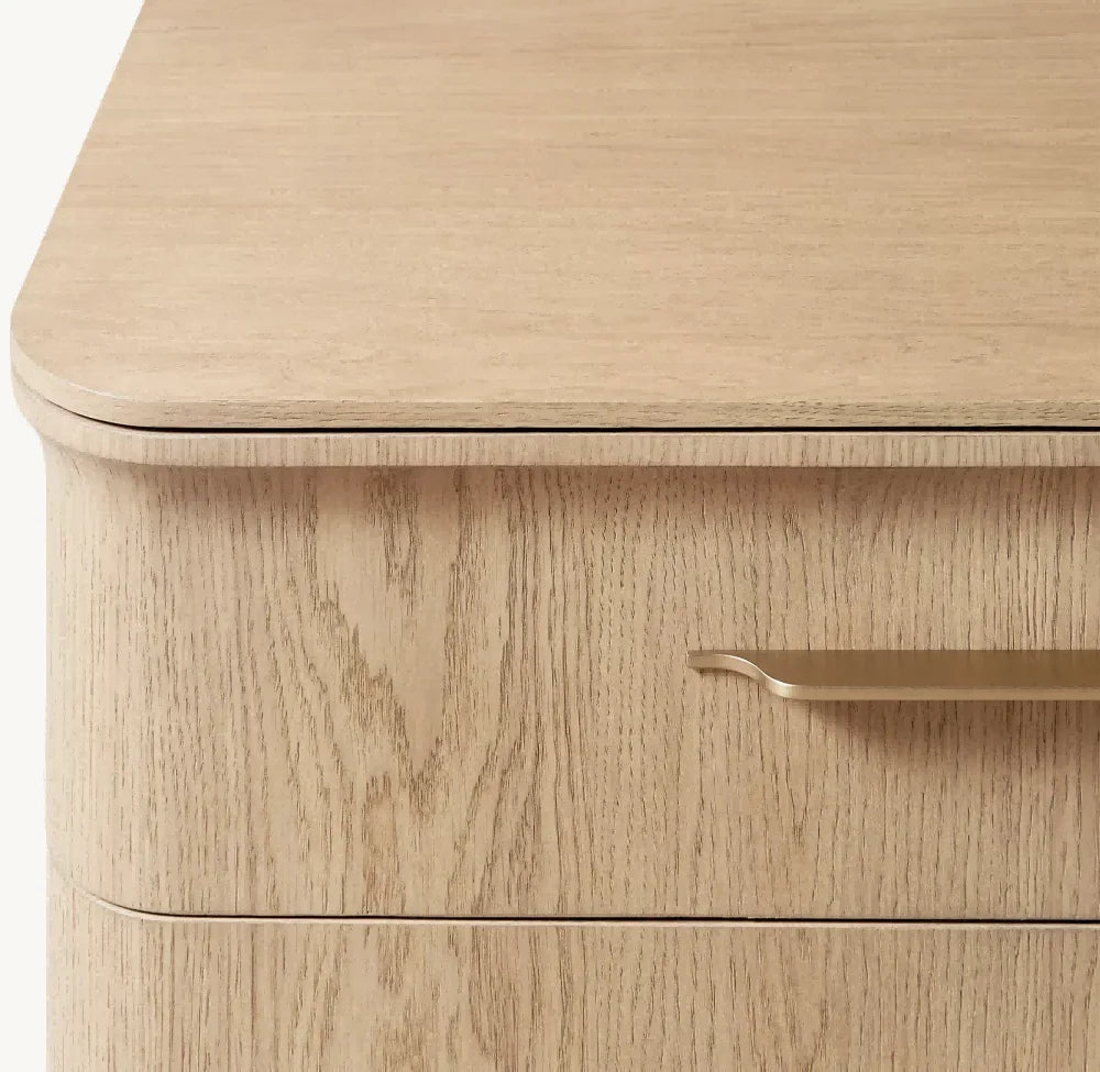 Baron Modern Solid Oak Wood Nightstand, American Style Bedroom Storage Furniture