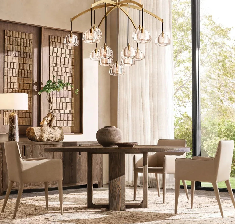 Modern Luxury Oak Wood Round Bronte Dining Table Custom Sized
