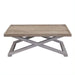 French Country Rustic Recycled Pine Coffee Table, Hand-Painted Dual Tone, Vintage Design
