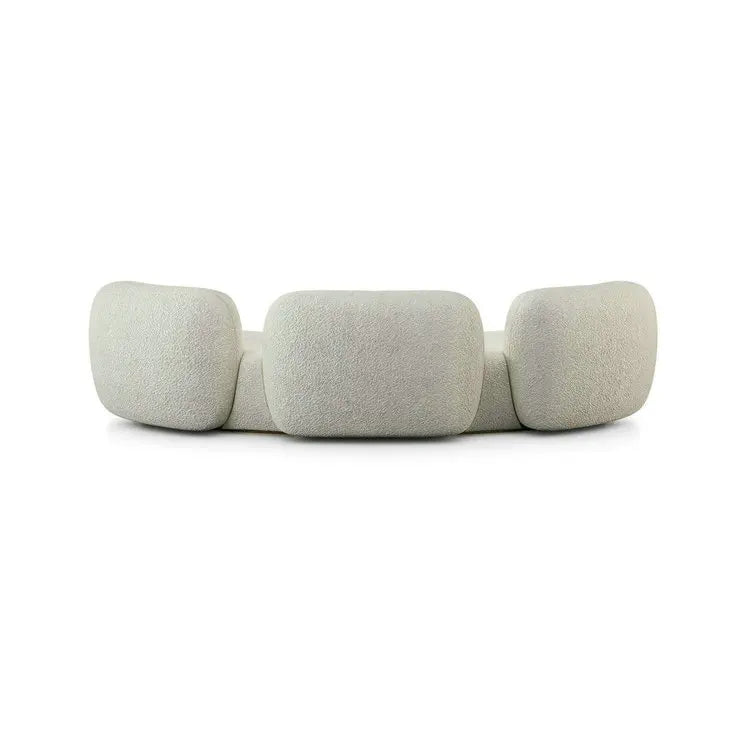 Modern Velvet Curved Sofa Living Room Furniture, Luxury Three-Seat Designer Couch