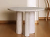 Tostone Cream Travertine Round Dining Table, Modern Minimalist Stone Design for Home