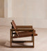 Luxury European Retro Leather Armchair: Handcrafted Solid Wood Living Room Lounge