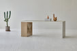 Modern Concrete Oak Dining Table, Large 6-8 Seater, Minimalist Design