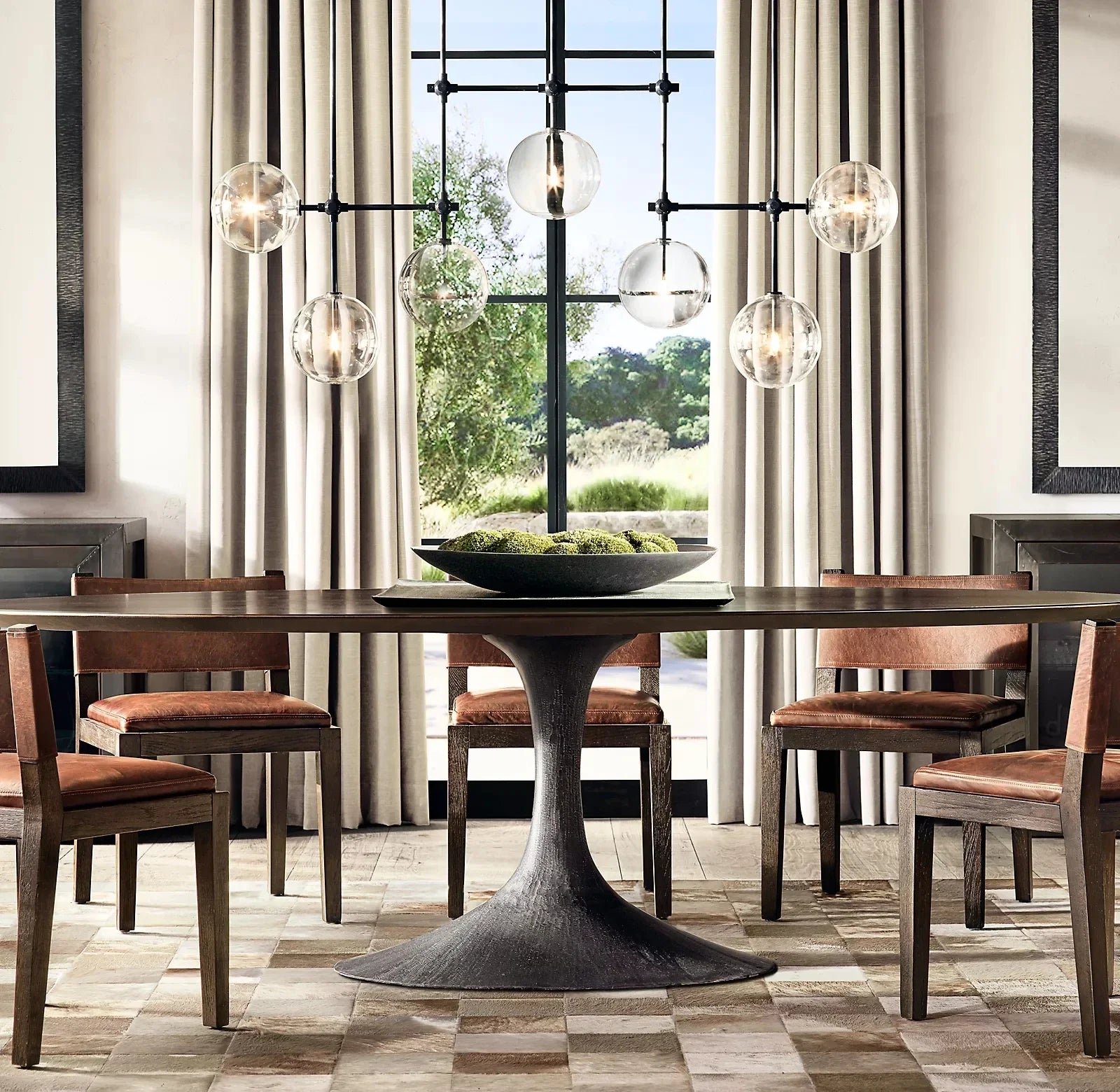 Elegant Brown Oval Wooden Dining Table - Customizable Solid Wood Furniture for Meals