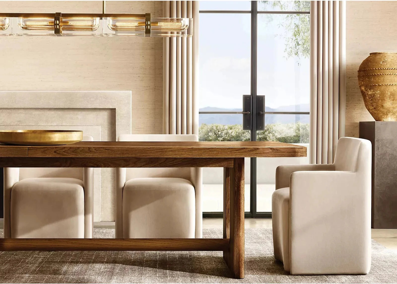 Sturdy Solid Wood Farmhouse Dining Table, Rustic Plank Design, Family Kitchen Furniture