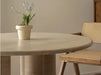 Tostone Natural Cream Travertine Round Dining Table Modern Minimalist Design