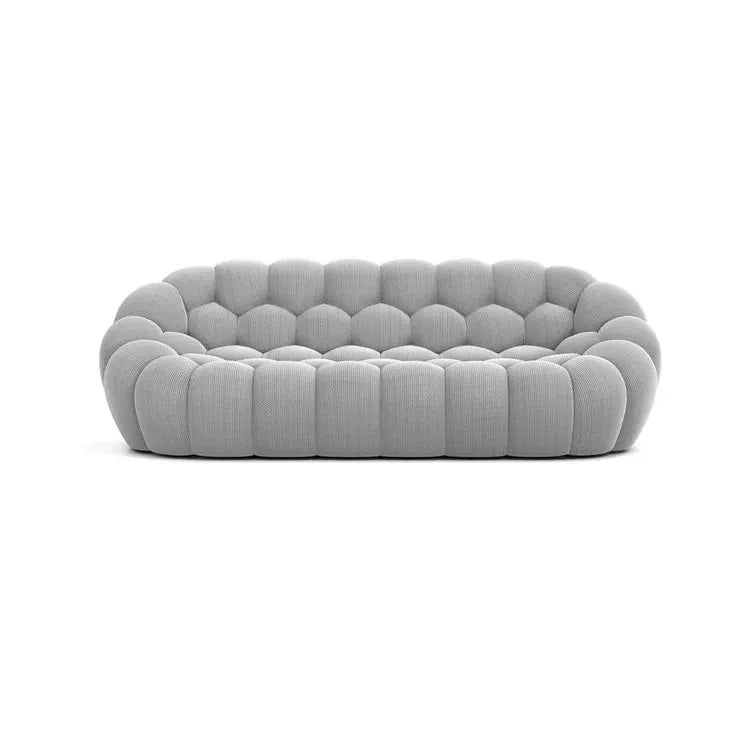 Modern Luxury Italian Boucle Fabric Bubble Module Corner Chesterfield Sectional Sofa Set