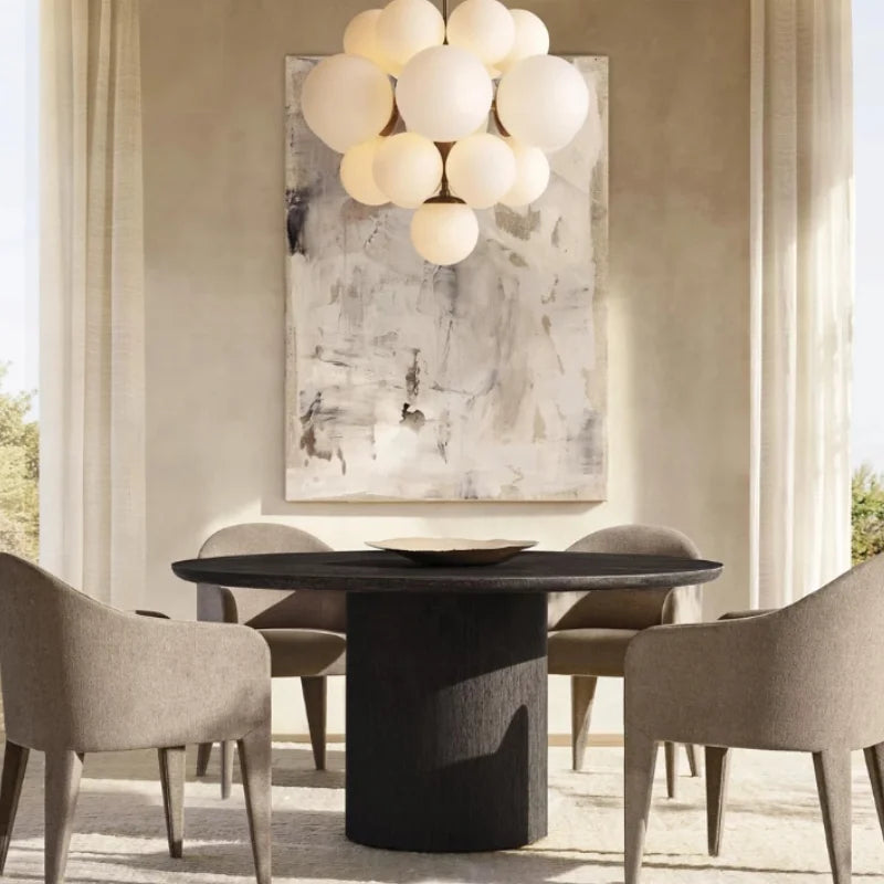 Customizable Solid Oak Wood Round Dining Table for Restaurant & Hotel