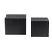 Modern Black Oak Fluted Barrel Square Side Table for Living Room