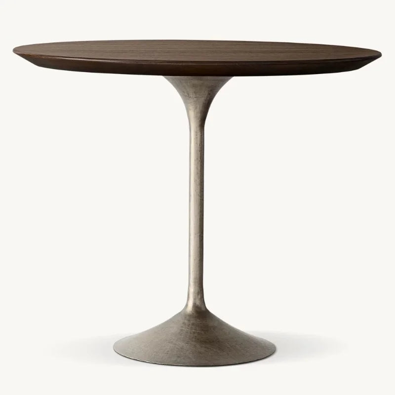 Luxurious American Solid Wood Round Dining Table - Custom Villa Hotel Furniture