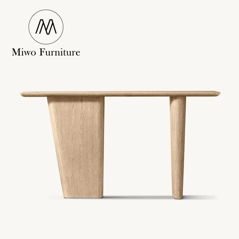 French Modern Vintage Solid Wood Entrance Villa Porch Console Table