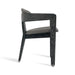 Stylish Nordic Black Oak Wood Accent Dining Chair with Comfortable Arms