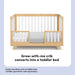 Convertible Natural White Slats Baby Crib Toddler Bed Daybed with Mattress