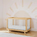 Convertible Natural White Slats Baby Crib Toddler Bed Daybed with Mattress