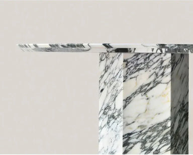 Elegant Arabescato White Marble Round Coffee Table for Modern Living Spaces