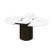 Premium Luxury Ceramic Round Extendable Dining Table with Solid Wood Base