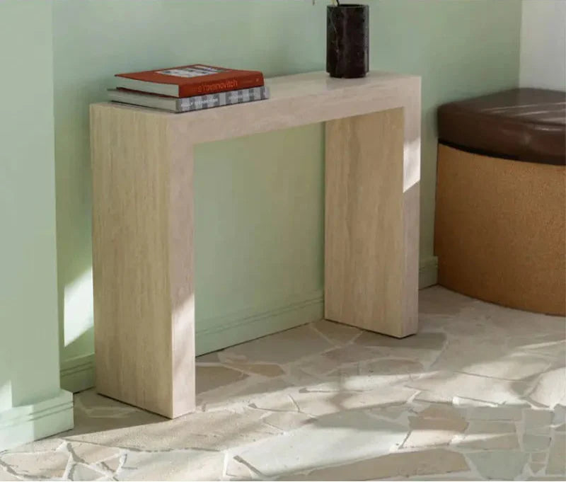 Luxurious Natural Travertine Console Table for Elegant Entryway Living Room