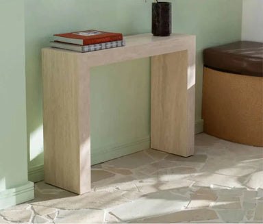 Luxurious Natural Travertine Console Table for Elegant Entryway Living Room