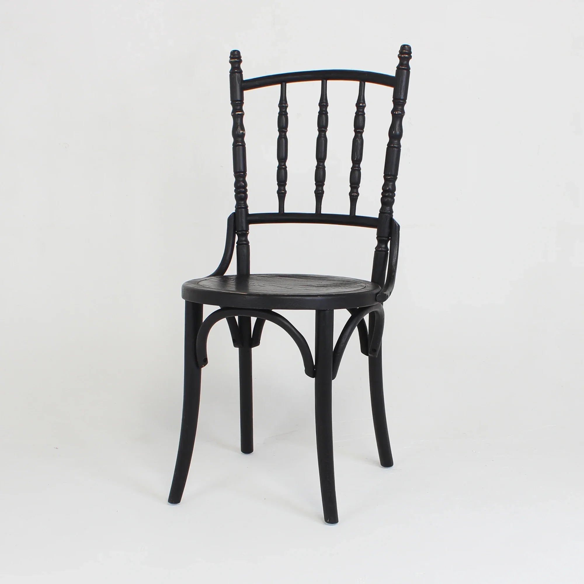 Elegant French Antique Black Oak Wood Chiavari Dining Chair for Events