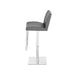 Luxury Modern Swivel Black Faux Leather Adjustable High Back Bar Stool