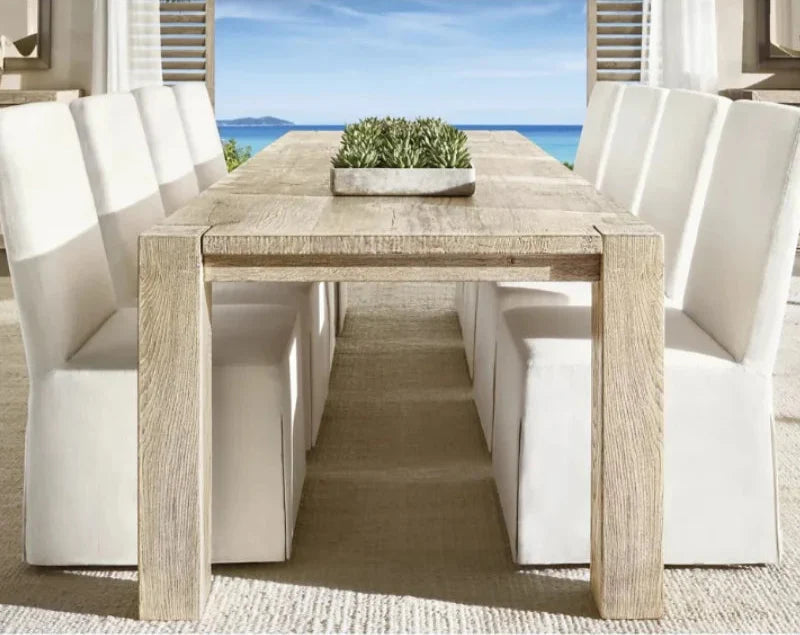 Modern Square Oak Solid Wood Dining Table - Customizable for Home & Hospitality