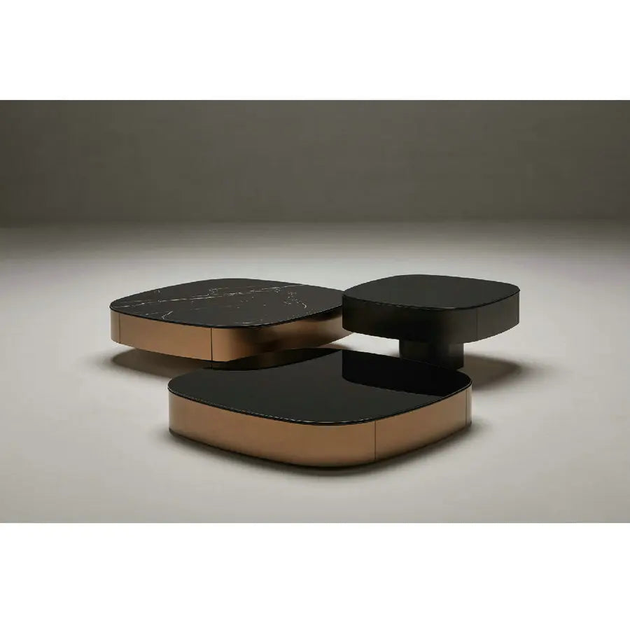 Modern Luxury Square Glass Marble Top Coffee Table for Living Room Lobby