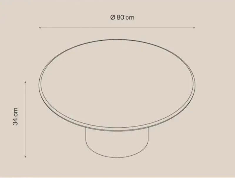 Premium Solid Natural Beige Travertine Round Coffee Table for Chic Interiors