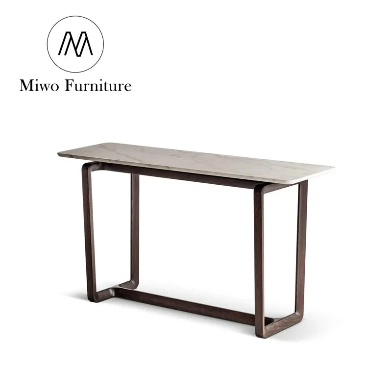 Modern Narrow Wooden Entryway Rectangular Italian Style Console Table
