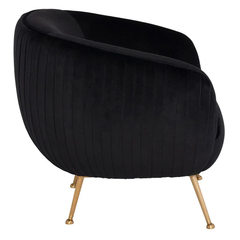 Luxurious Blush Velvet Sofia Accent Chair, Modern Stainless Steel Leisure Living Room