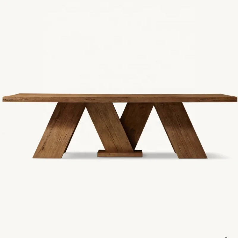 Classic Solid Wood Dining Table Set - Customizable for Home & Hotel