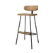 Modern Industrial Oak & Metal Counter Stool - High Bar Chair for Kitchen