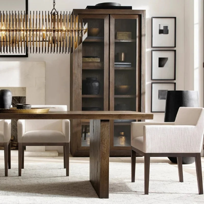 Exquisite Solid Wood Dining Table Set - Customizable for Hotel & Home