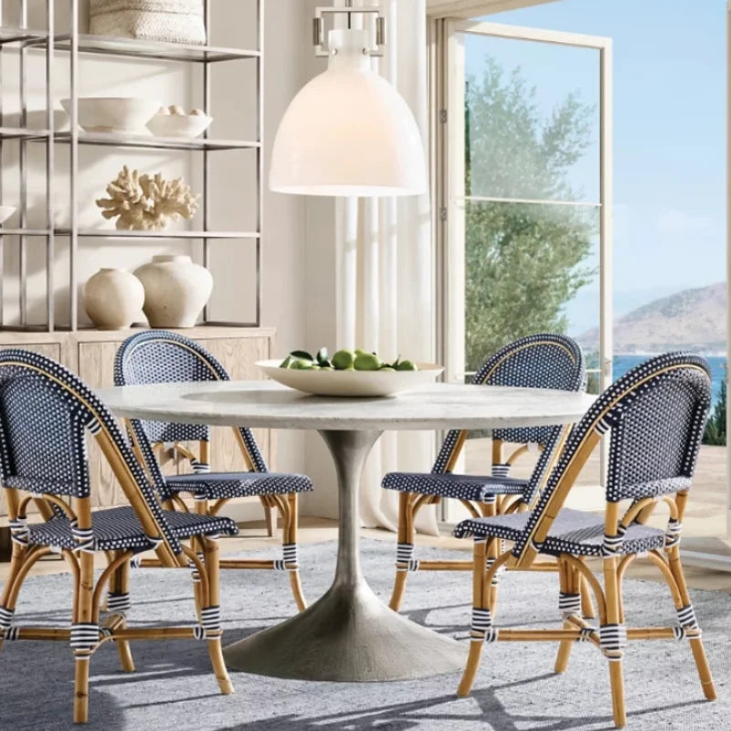 Luxury Customizable Round Marble Dining Table for Modern Home & Hotel