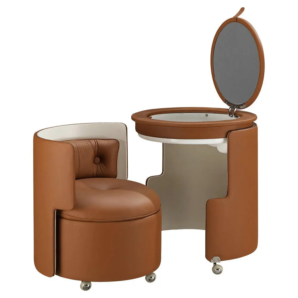Elegant Wooden Dressing Table with Mirror & Drawers for Luxury Makeup