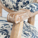 Elegant French Louis Arm Chair: Linen Upholstered, Solid Oak Wood, Antique Style