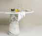 Exquisite Arabescato White Marble Round Dining Table, Natural Stone, Modern Design