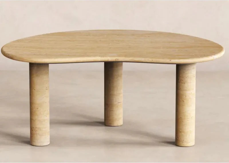 Luxurious Oval Natural Travertine Coffee Table for Modern Living Room Decor