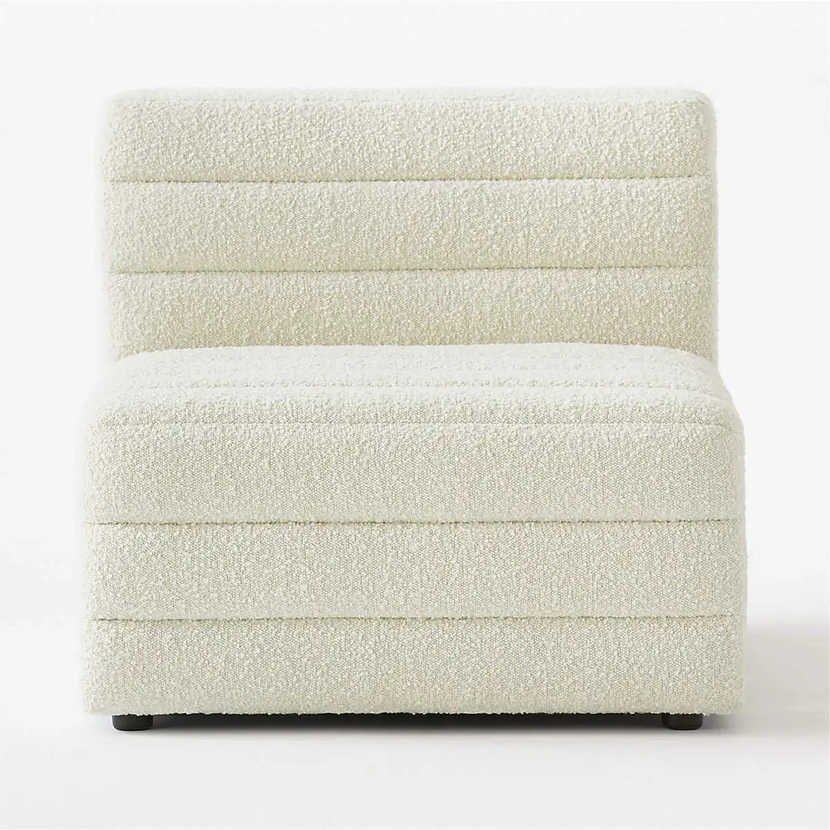 Modern Luxury Boucle Armless Accent Chair, Solid Wood Living Room Sofa