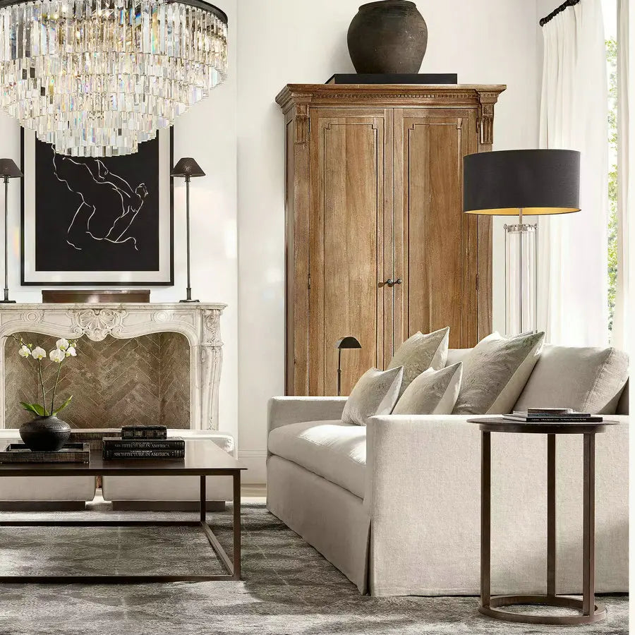 Luxury Cloud Sofa: Plush Down Feather Upholstered Loveseat, Comfortable 3-Seater Couch