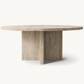 Elegant Solid Wood Round Dining Table for Home, Hotel, Villa - Customizable Sizes