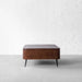 Elegant Solid Oak Wood Slat-Frame Coffee Table with Rounded Edges Storage