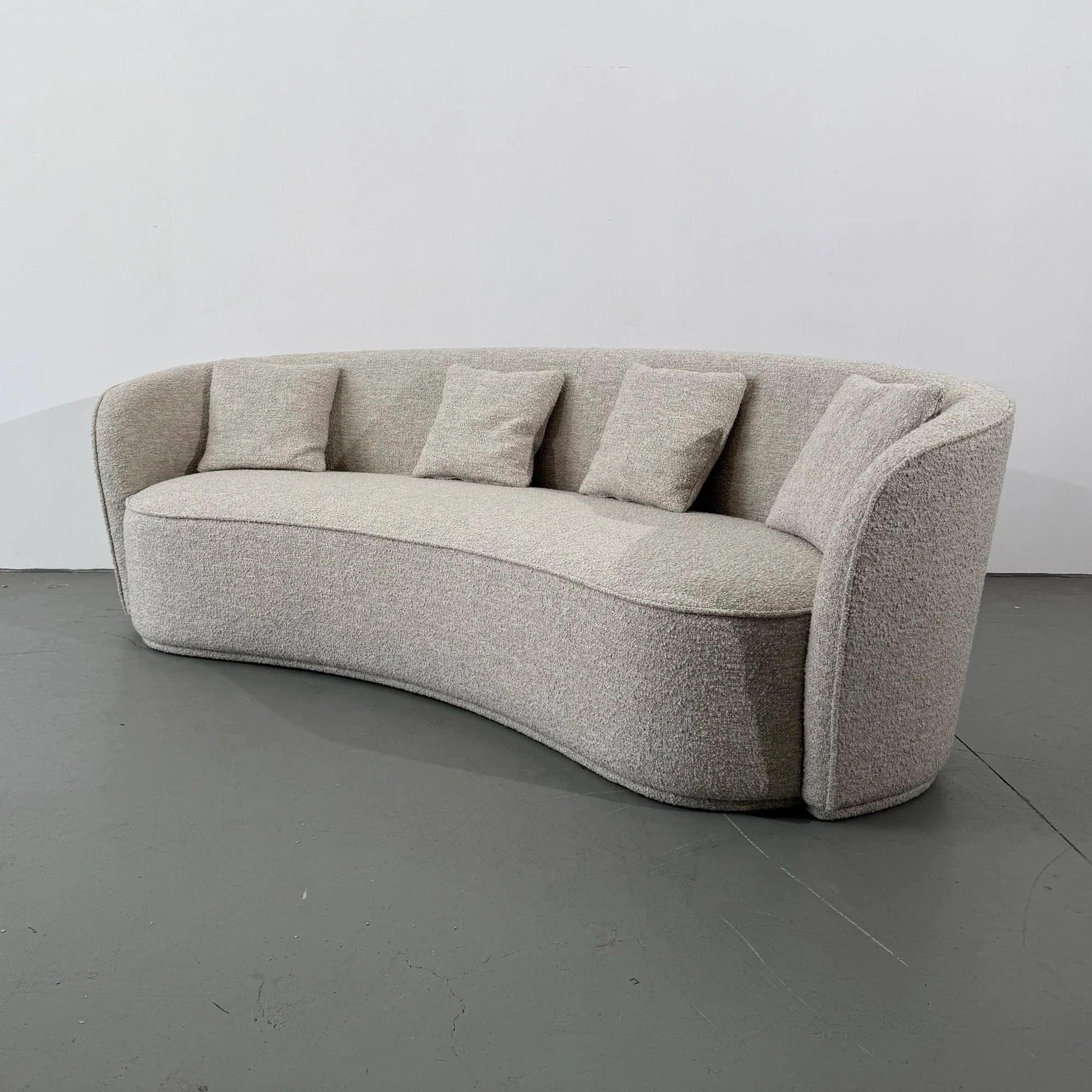 Luxurious 98-inch Modern Curved Boucle Sofa Couch for Living Room