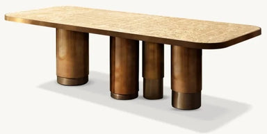 Classic Luxury Solid Oak Dining Table - Handcrafted, Elegant, Residential, Hotel