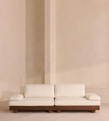Luxury Fabric Single Sofa Chair with Wooden Legs - Modern Living Room Chaise