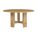 Elegant Round Oak Trestle Dining Table for Modern Homes and Events