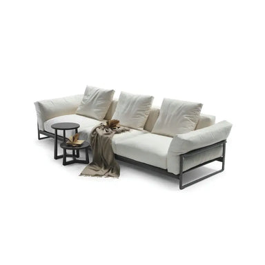 Luxurious Italian White Genuine Leather Modern 3-Seater Sectional Sofa Set